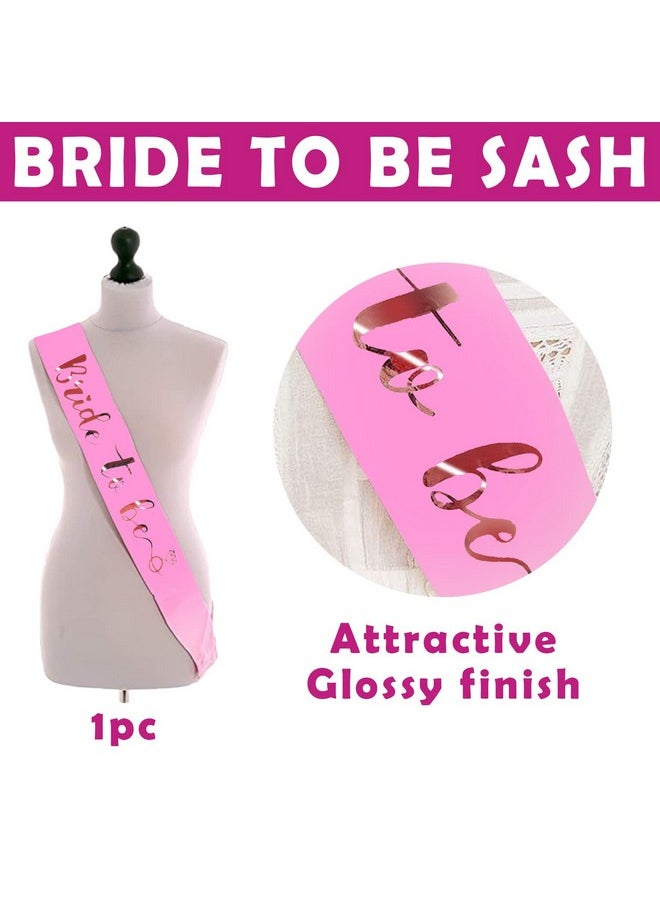 Party Propz Bride To Be Satin Sash - Pink Sash For Bride To Be Party| Bride To Be Decoration Set Combo| Bachelorette Party| Bride To Be Sachet| Bride To Be Props For Bachelorette Party, 1 Piece
