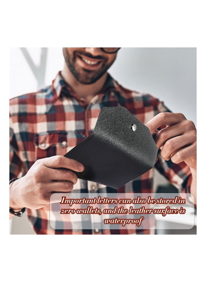 3 Pieces Cash Envelopes Bag PU Leather Cash Money Pouch Cash Wallet Envelope Reusable for Spring Festival Wedding Birthday Graduation Holidays (Black, Orange, Dark Green)