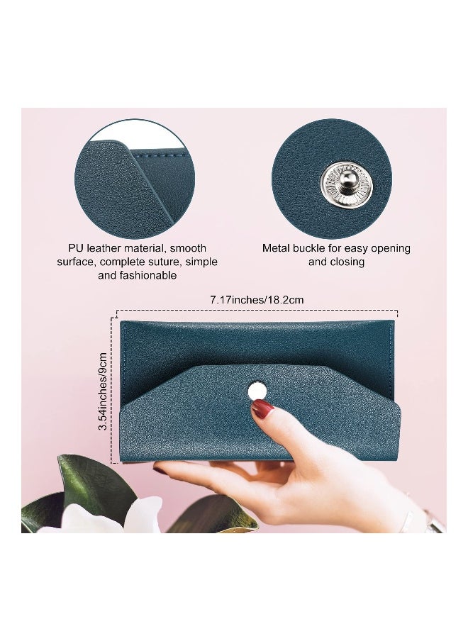 3 Pieces Cash Envelopes Bag PU Leather Cash Money Pouch Cash Wallet Envelope Reusable for Spring Festival Wedding Birthday Graduation Holidays (Black, Orange, Dark Green)