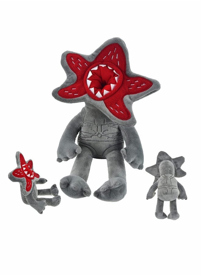 Demo Gorgon Plush Cute Cartoon Stranger Stuffed Animals Monster Horror Stranger Plushies Birthdays for Kids and Fans (Grey)