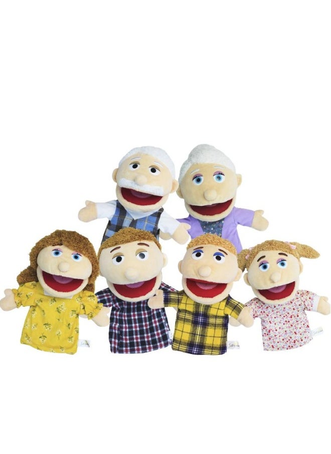 6 Pcs Family Children's Puzzle Plush Toy Doll Kindergarten Storytelling Hand Puppet