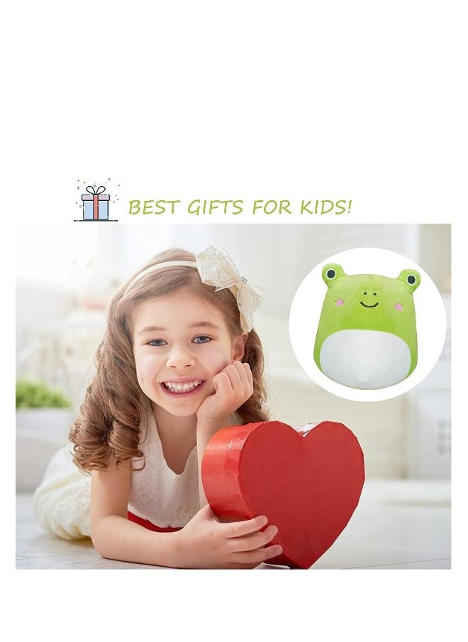 Cute Frog Plush Pillows, 8 Inch Animals Cute Frog Stuffed Pillow, Super Soft and Comfortable Plush Toy Birthday Decor Suitable for Boys Girls