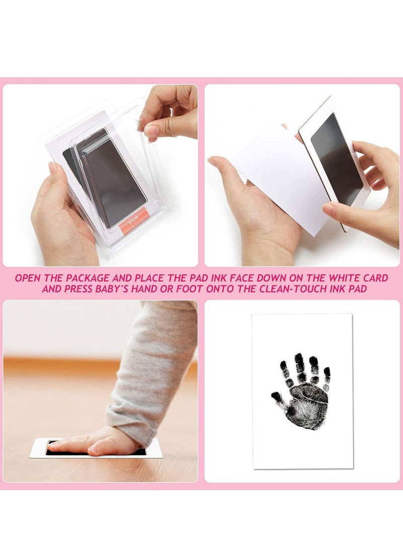 Newborn Baby Handprint And Footprint Pet Paw Print Kit Inkless Infant Hand and Foot Stamp Personalized Memento Idea Newborn Imprint Ornament Kit Black