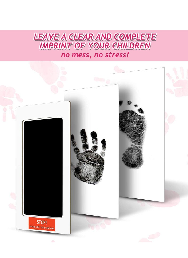 Newborn Baby Handprint And Footprint Pet Paw Print Kit Inkless Infant Hand and Foot Stamp Personalized Memento Idea Newborn Imprint Ornament Kit Black