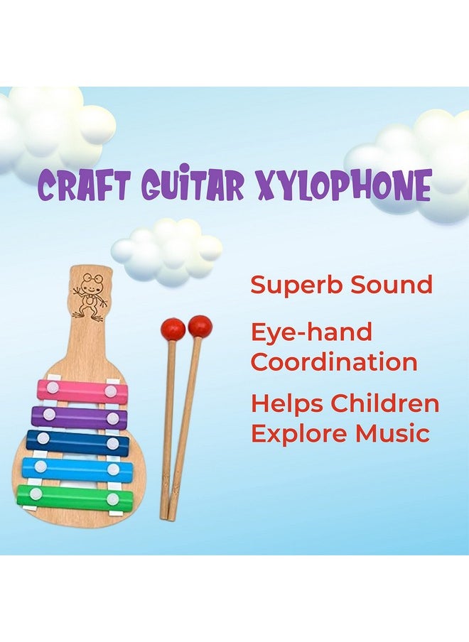 Toodles Learnings Craft Guitar Shaped Xylophone, Musical Toy for Kids: - Perfect for Mini Musicians