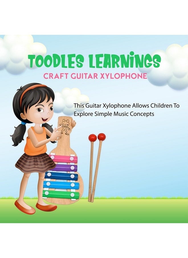 Toodles Learnings Craft Guitar Shaped Xylophone, Musical Toy for Kids: - Perfect for Mini Musicians
