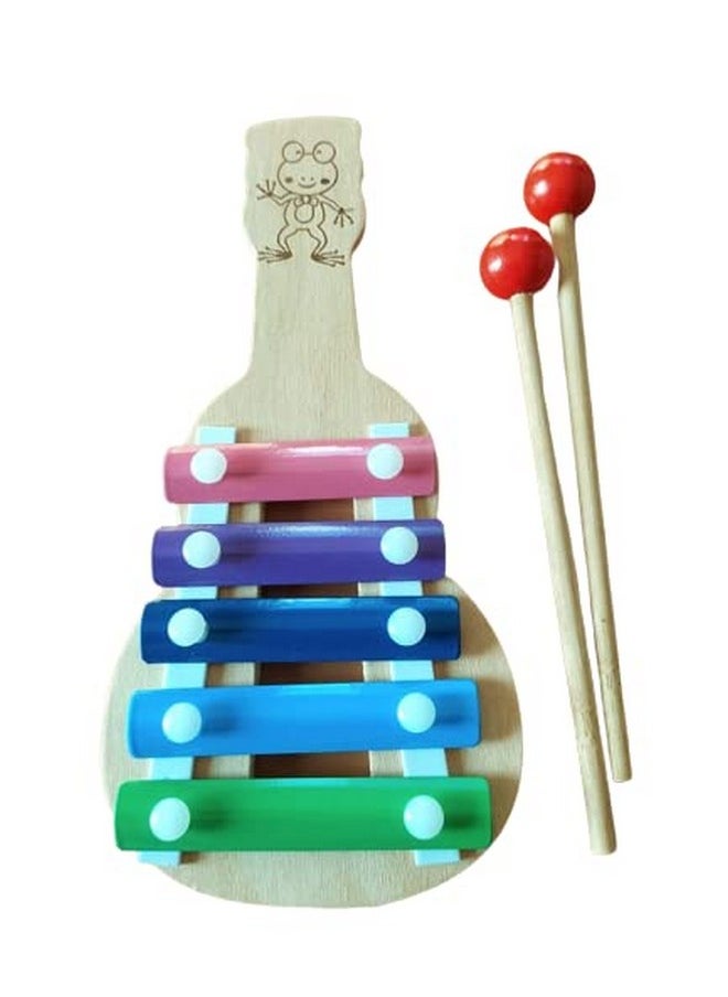 Toodles Learnings Craft Guitar Shaped Xylophone, Musical Toy for Kids: - Perfect for Mini Musicians
