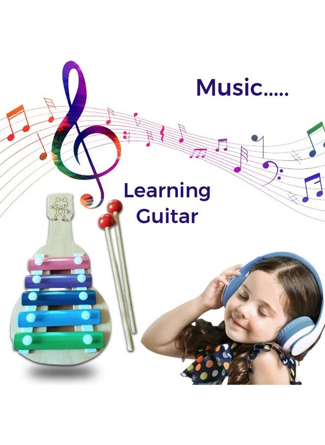 Toodles Learnings Craft Guitar Shaped Xylophone, Musical Toy for Kids: - Perfect for Mini Musicians