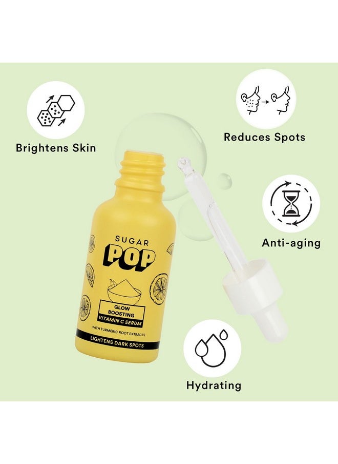 Glow Boosting Vitamin C Serum - Infused With Glycolic Acid & Turmeric Root Extracts To Keep Skin Soft & Bright L Non-Greasy & Lightweight L Removes Tan | Fades Spots L Face Serum For Women