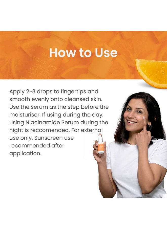 20% Vitamin C Serum For Glowing & Clear Skin With Hyaluronic & Salicylic Acid| Hydrates Moisturizes & Brightens | Suitable For Oily Sensitive & Acne Prone Skin| Men & Women - 30 Ml