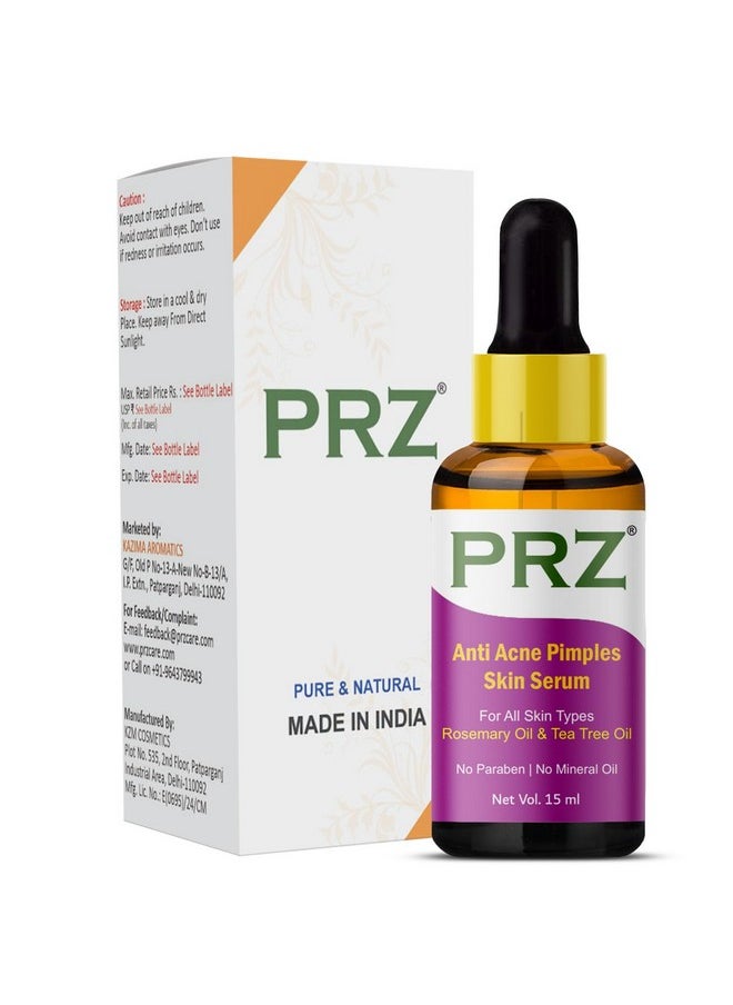 Anti Acne Pimples Skin Serum (30Ml) For All Skin Types - Acne Scars & Dark Spots Removal, Pimples, Pigmentation & Reduces Age Spots With Rosemary Oil & Tea Tree Oil (No Paraben | No Mineral Oil)