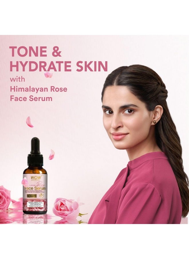 Hydrating Himalayan Rose Face Serum | Rose Essential Oil & Beetroot | Vitamin B5 & E For Repair, Blemishes, Toning & Bright Skin | Paraben Free | For Women & Men | 30 Ml