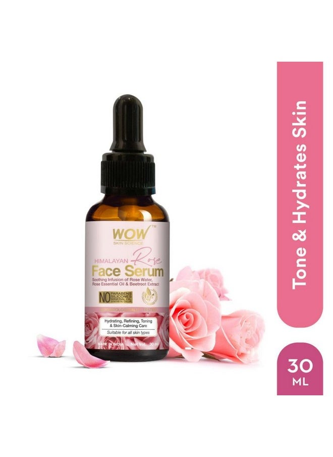 Hydrating Himalayan Rose Face Serum | Rose Essential Oil & Beetroot | Vitamin B5 & E For Repair, Blemishes, Toning & Bright Skin | Paraben Free | For Women & Men | 30 Ml