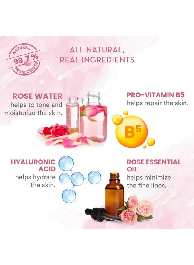 Hydrating Himalayan Rose Face Serum | Rose Essential Oil & Beetroot | Vitamin B5 & E For Repair, Blemishes, Toning & Bright Skin | Paraben Free | For Women & Men | 30 Ml