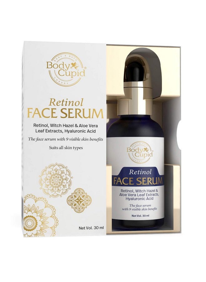 Retinol Face Serum With Hyaluronic Acid, Witch Hazel, & Aloe Extract - 9 Skin Benefits - 30Ml