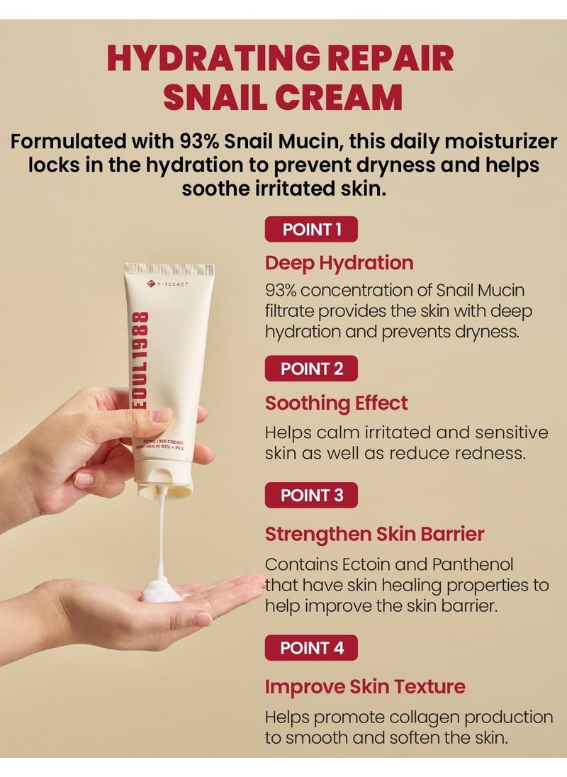 K-SECRET SEOUL 1988 Cream : Snail Mucin 93% + Rice