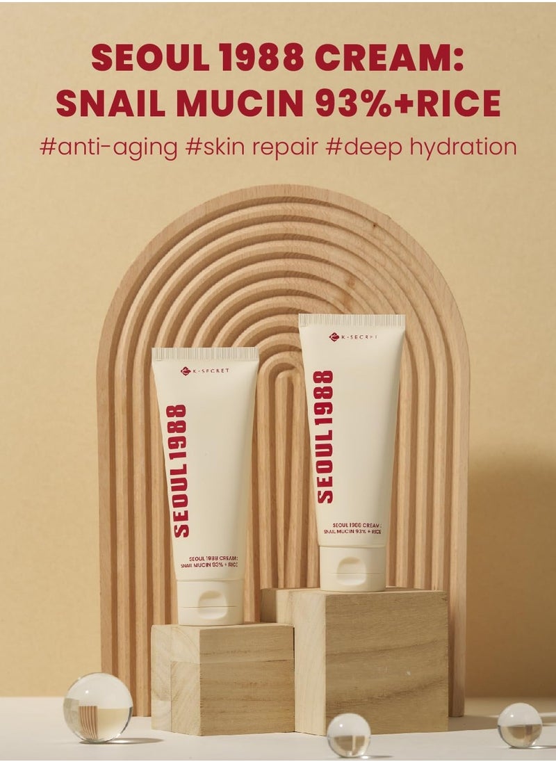 K-SECRET SEOUL 1988 Cream : Snail Mucin 93% + Rice