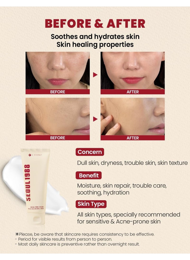 K-SECRET SEOUL 1988 Cream : Snail Mucin 93% + Rice
