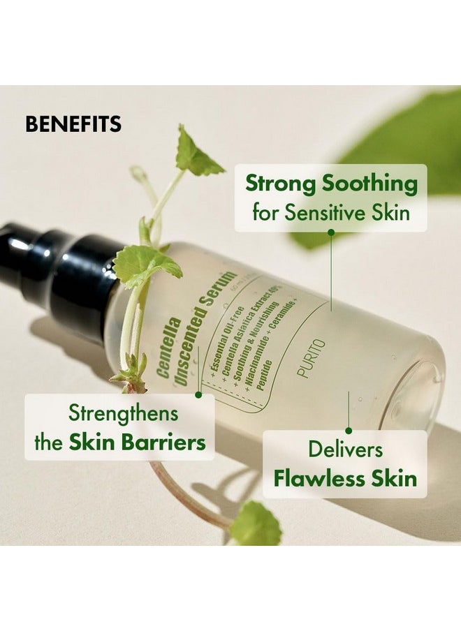 PURITO Centella Unscented Serum, for All Skin Types, Ampoule, Soothing, Calming, Facial Serum for face, Vegan & Cruelty-Free, Korean Skin Care, 60ml 2fl.oz