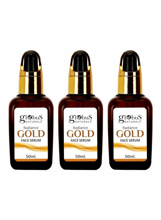 Gold Radiance Anti Ageing & Brightening Face Serum For Golden Glow Naturally Natural & Ayurvedic Formula Chemical Free Cruelty Free Suitable For All Skin Types 50 Ml Pack Of 3