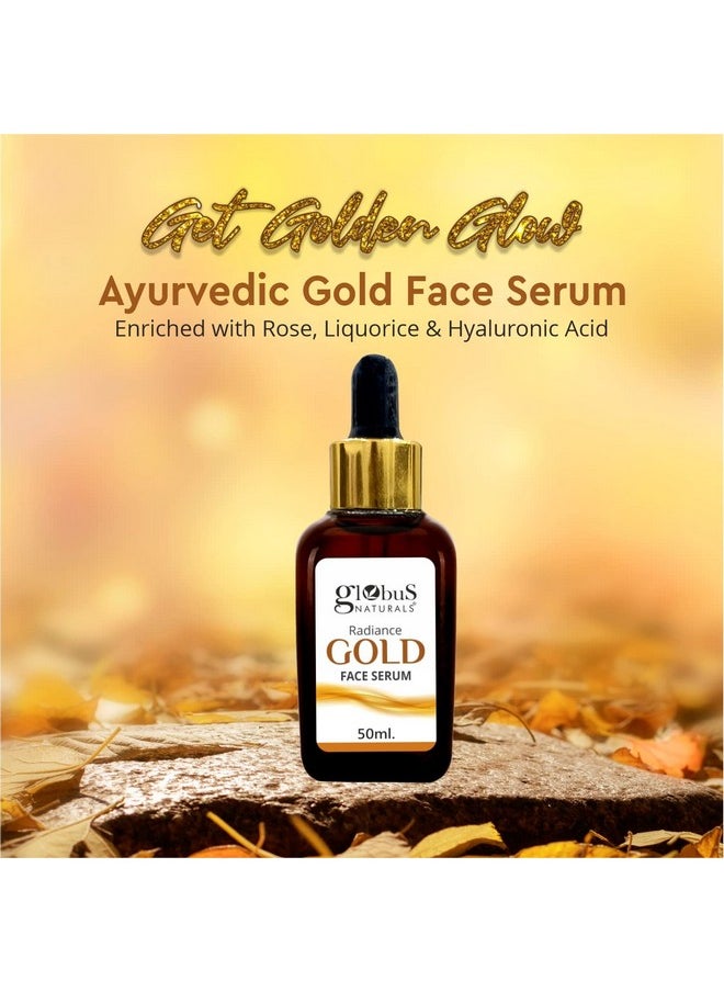 Gold Radiance Anti Ageing & Brightening Face Serum For Golden Glow Naturally Natural & Ayurvedic Formula Chemical Free Cruelty Free Suitable For All Skin Types 50 Ml Pack Of 3