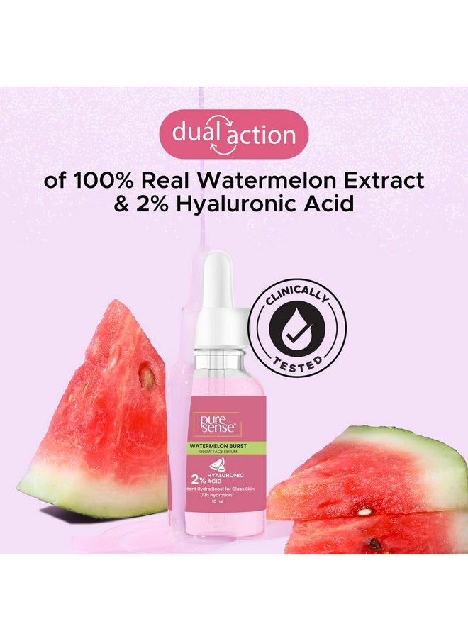 2% Hyaluronic Acid Watermelon Burst Glow Face Serum For Intense Hydration For Women 10Ml