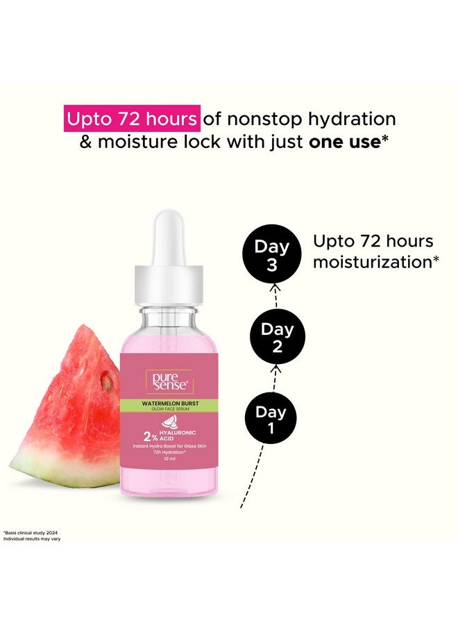 2% Hyaluronic Acid Watermelon Burst Glow Face Serum For Intense Hydration For Women 10Ml
