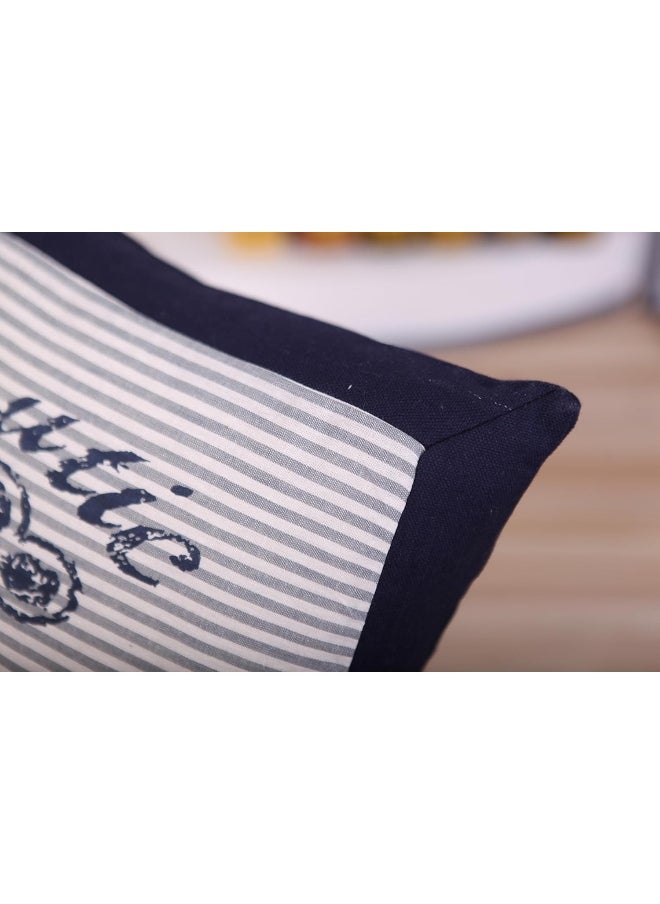 Fish Shaped Cotton and Linen Pillow Nautical Theme Cushions Lifebuoy Sailboat, Anchor, Rope Heart, Pentagram Mediterranean Style Nursery Stuffed Animal Pillow Coastal Throw Pillows (Square Anchor 1)