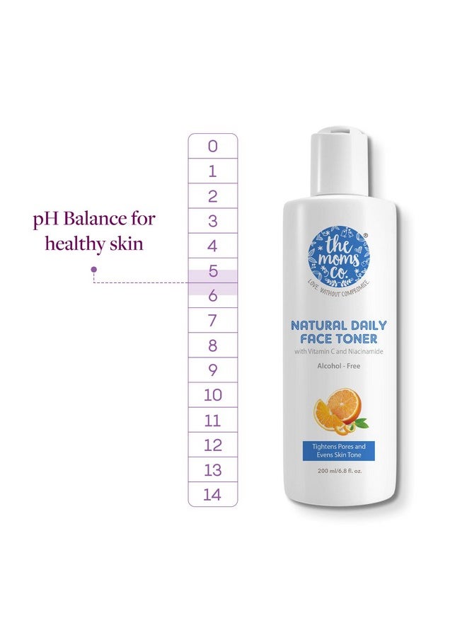 . Natural Daily Vitamin C Face Toner L Enriched With Niacinamide, Green Tea & Aloe Vera | Alcohol-Free Formula | Tightens Pores, Evens Skin Tone, Hydrates Skin, Maintains Ph Balance (200Ml)