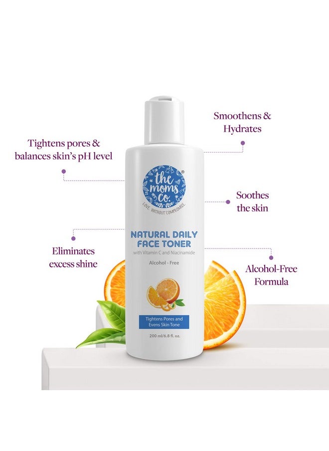 . Natural Daily Vitamin C Face Toner L Enriched With Niacinamide, Green Tea & Aloe Vera | Alcohol-Free Formula | Tightens Pores, Evens Skin Tone, Hydrates Skin, Maintains Ph Balance (200Ml)