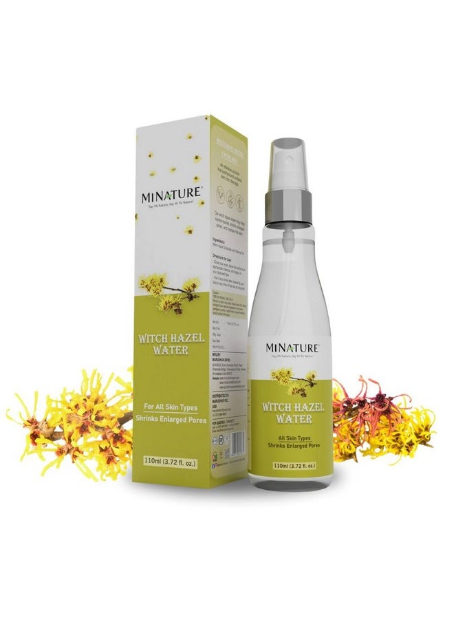 Mi Nature Witch Hazel Water |Pure & Natural | Natural Toner | All Skin Type|Cruelty Free |Chemical Free|Made In India| 110Ml (3.72 Fl. Oz.)| Real Essence Of Steam-Distilled Witch Hazel|