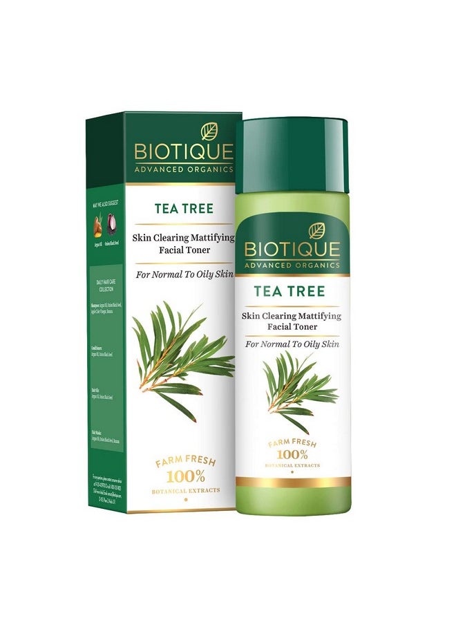 Tea Tree Skin Clearing Mattifying Facial Toner For Normal To Oily Skin Face Toner, 120Ml | Treats Acne & Pimples, Tightens Pores, Pack Of 1