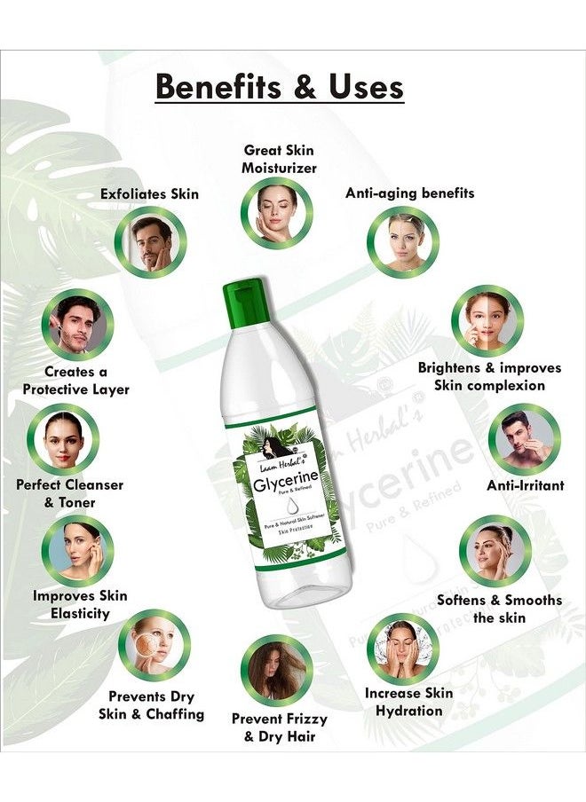 Herbals Rose Water & Refined Glycerine ; Steam Distilled ; Pure & Natural ; Skin Softner Balance Ph Skin Toner (Pack Of 100 Ml + 125 G)