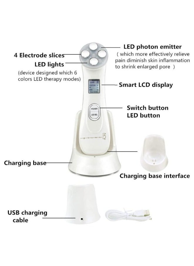 5 in 1 Face Lift Device Skin Tightening RF Machine For Wrinkle Removal Plus Glow Serum Propolis + Niacinamide - 30ml