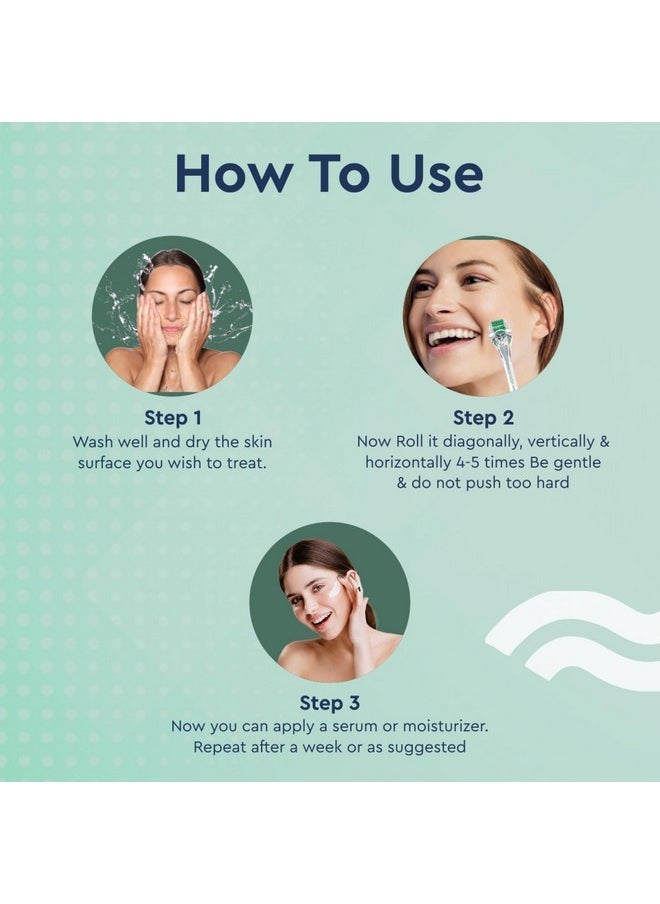 Hair Growth Derma Roller 0.5 Mm - 540 Titanium Microneedles|Activates Hair Follicles | For Hair Fall | Promotes Hair Thickening | Premium Quality |Repairs Damaged Hair | Effective Scalp Treatment Tool - Transparent Green