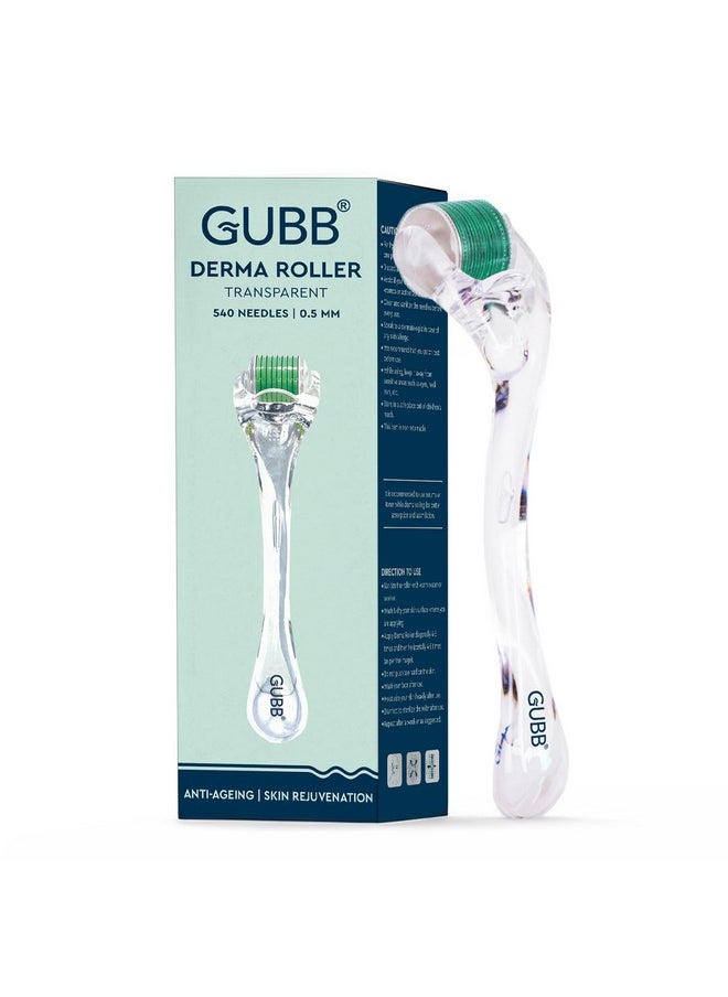 Hair Growth Derma Roller 0.5 Mm - 540 Titanium Microneedles|Activates Hair Follicles | For Hair Fall | Promotes Hair Thickening | Premium Quality |Repairs Damaged Hair | Effective Scalp Treatment Tool - Transparent Green