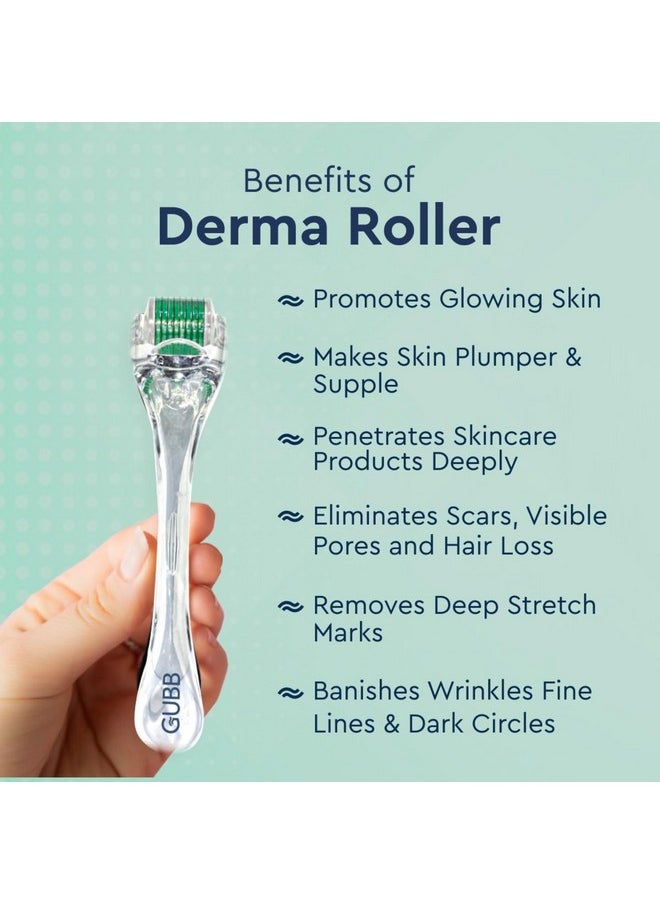 Hair Growth Derma Roller 0.5 Mm - 540 Titanium Microneedles|Activates Hair Follicles | For Hair Fall | Promotes Hair Thickening | Premium Quality |Repairs Damaged Hair | Effective Scalp Treatment Tool - Transparent Green
