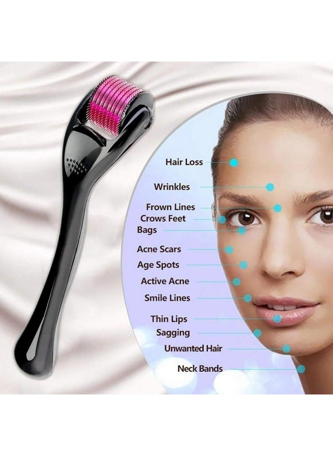 Fantraa Derma Roller With Free Disinfectant | 540 Micro 0.5mm Titanium Alloy Needles | Reduces Hair Fall & Stimulates & Activates Hair Follicles | Easy to use | Safe and Effective