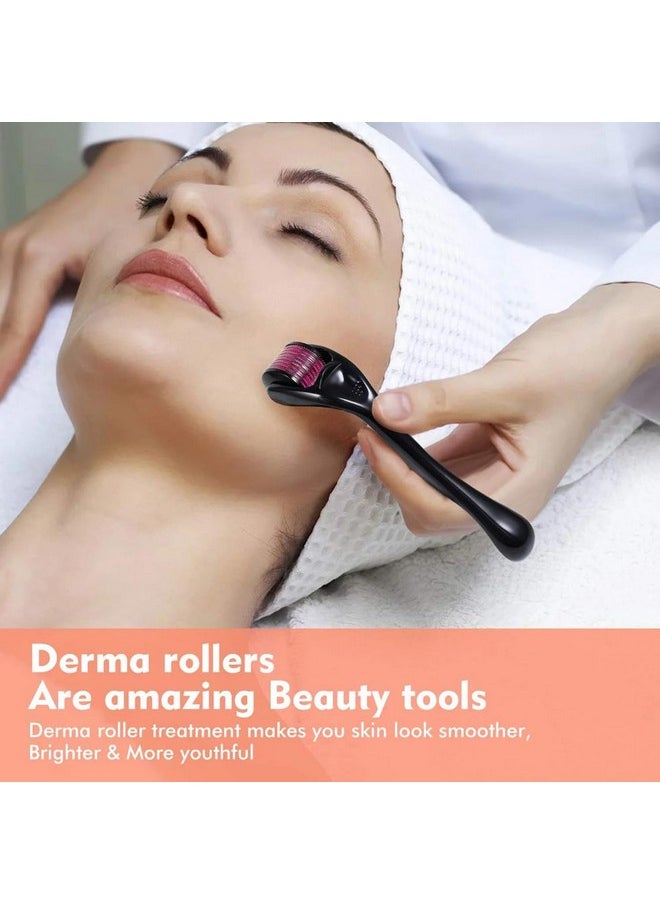 Fantraa Derma Roller With Free Disinfectant | 540 Micro 0.5mm Titanium Alloy Needles | Reduces Hair Fall & Stimulates & Activates Hair Follicles | Easy to use | Safe and Effective