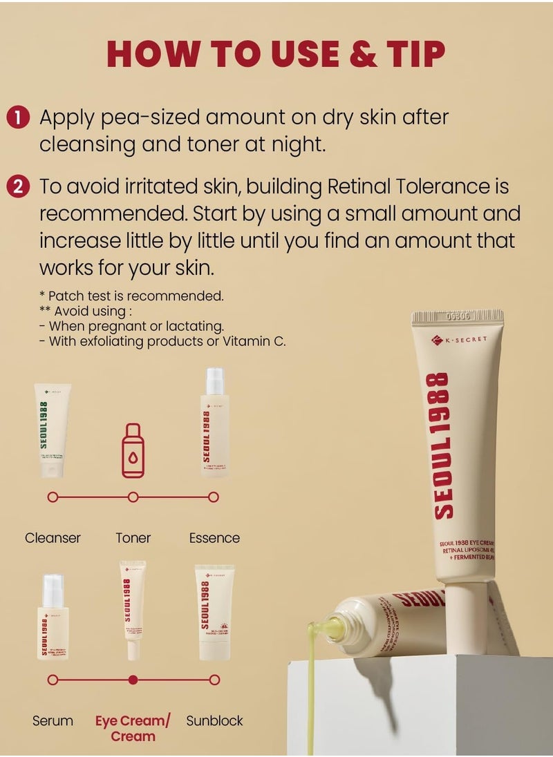 SEOUL 1988 Eye Cream : Retinal Liposome 4% + Fermented Bean