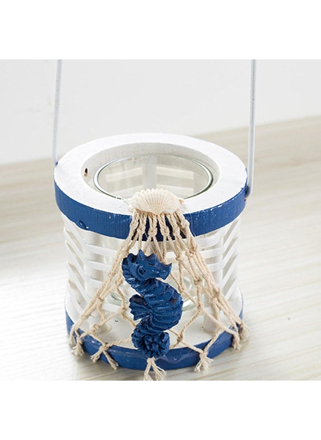 FAB D'COR Nautical Tealight Candle Holder, Sea Tealight Holder Center Glass (1 pcs) 4 Design (Design 1)