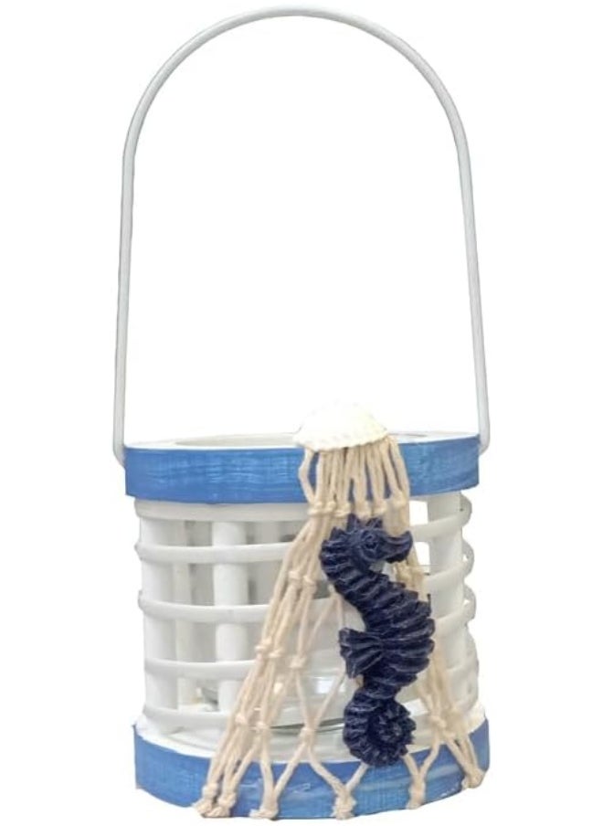 FAB D'COR Nautical Tealight Candle Holder, Sea Tealight Holder Center Glass (1 pcs) 4 Design (Design 1)