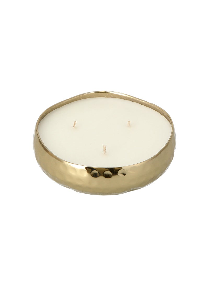 Candle Tray Hammered Gold