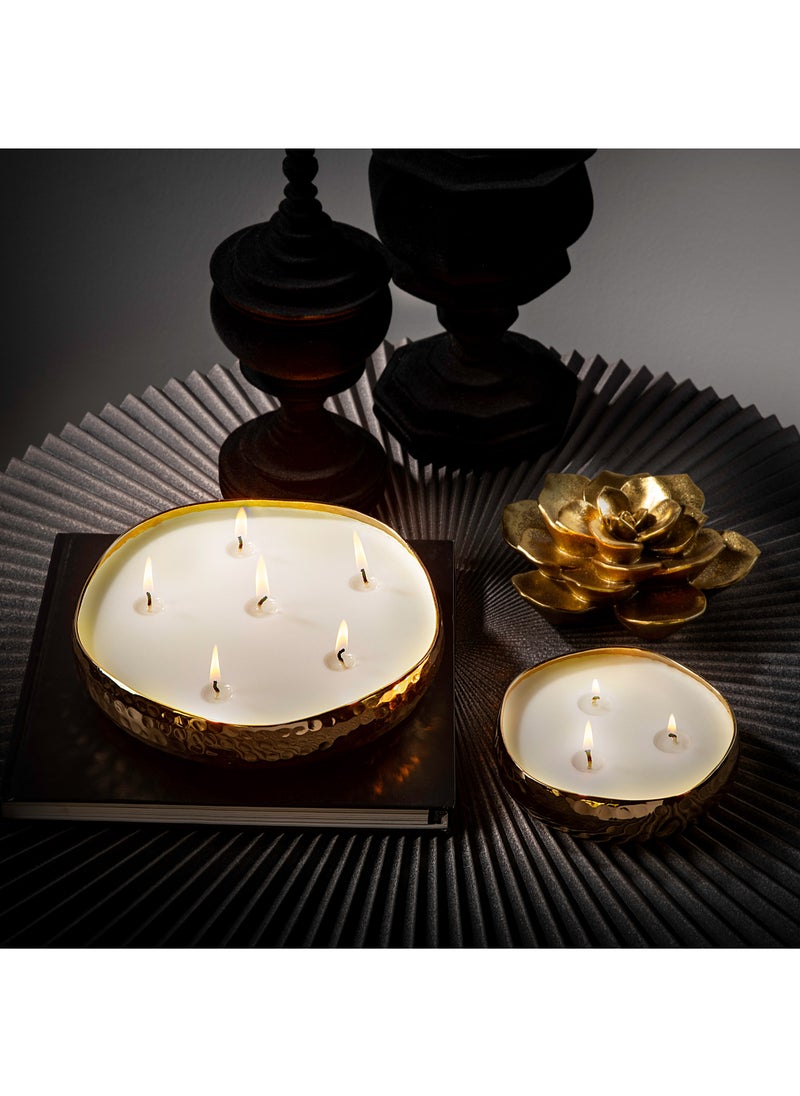 Candle Tray Hammered Gold