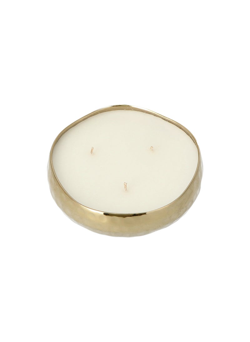 Candle Tray Hammered Gold
