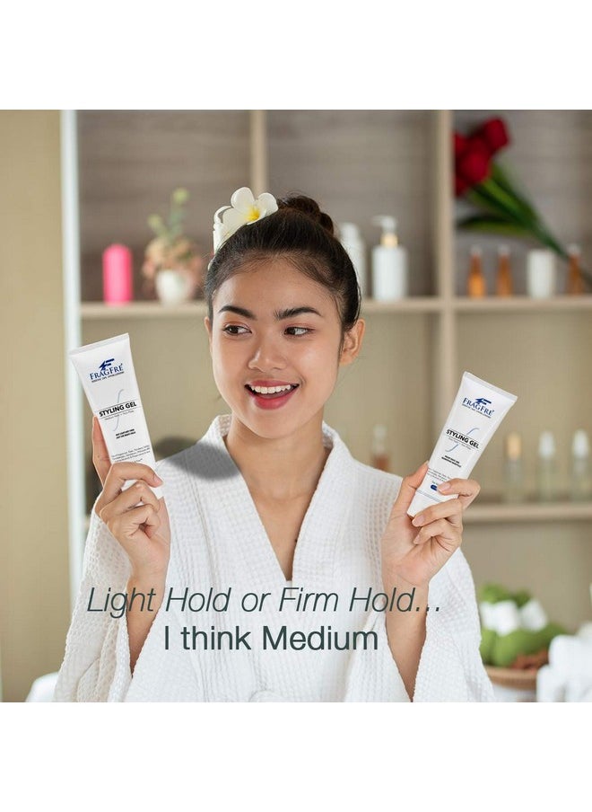 FRAGFRE Styling Gel Fragrance Free 8 oz Medium Hold - Hair Styling Gel for Sensitive Skin - Hypoallergenic Parabens Free - Gluten Free Vegan Cruelty Free - for Men Women and Children