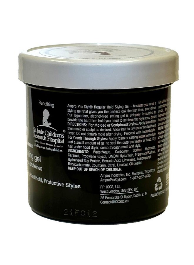 Ampro Pro Styl Styling Gel - Protects and Strengthens Your Strands - Non-Flaking, Alcohol Free, Vegan Formula - Flexible, Touchable Hold for All Hair Textures - Regular - 6 oz