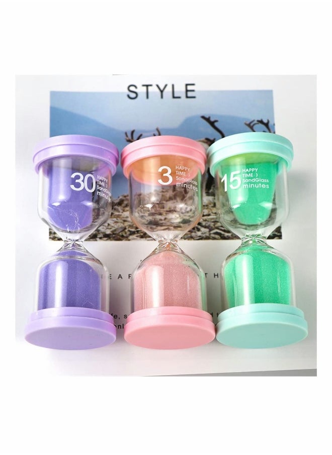 Sand Timer, Colorful Hourglass Sandglass Timer Toothbrush Timer 5mins, 10mins, 15mins, 30mins Sand Clock Timer for Kids Office Kitchen Games Toothbrush Classroom Home (Pack of 4)