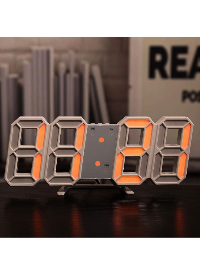 Intelligent 3D Clock Led Digital Alarm Clock Electronic Clock Living Room Wall Mounted Clock Indoor Temperature Clock