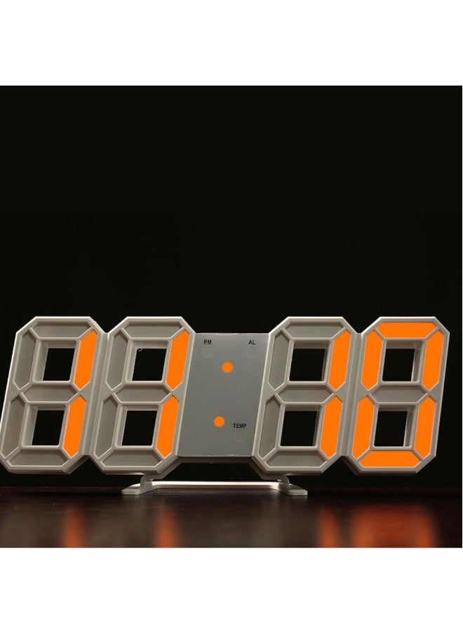 Intelligent 3D Clock Led Digital Alarm Clock Electronic Clock Living Room Wall Mounted Clock Indoor Temperature Clock